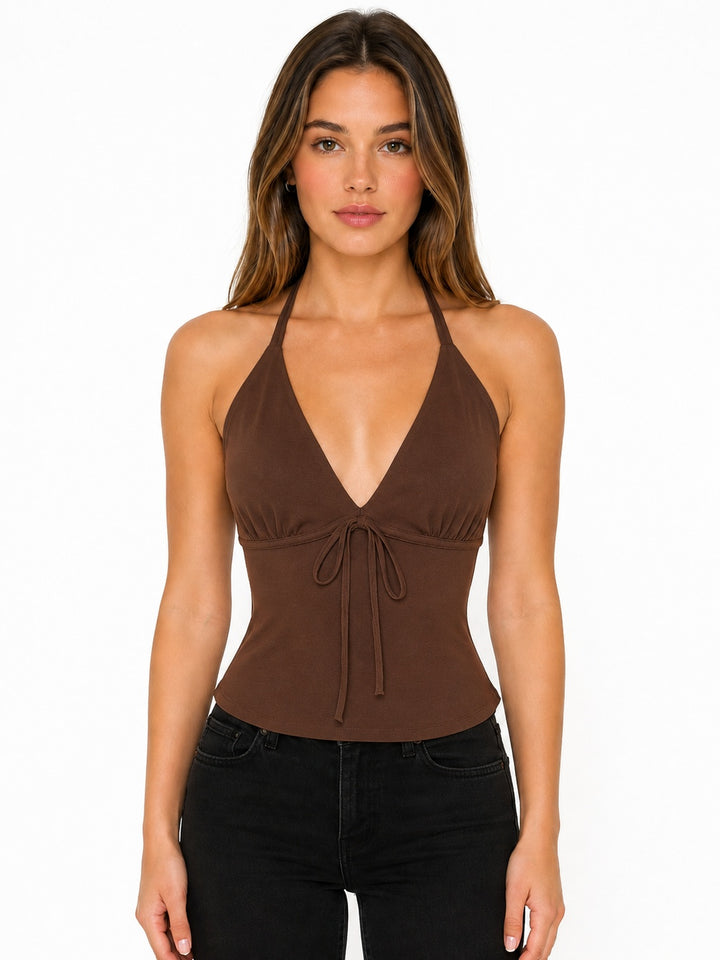 V-Neck Halter Top