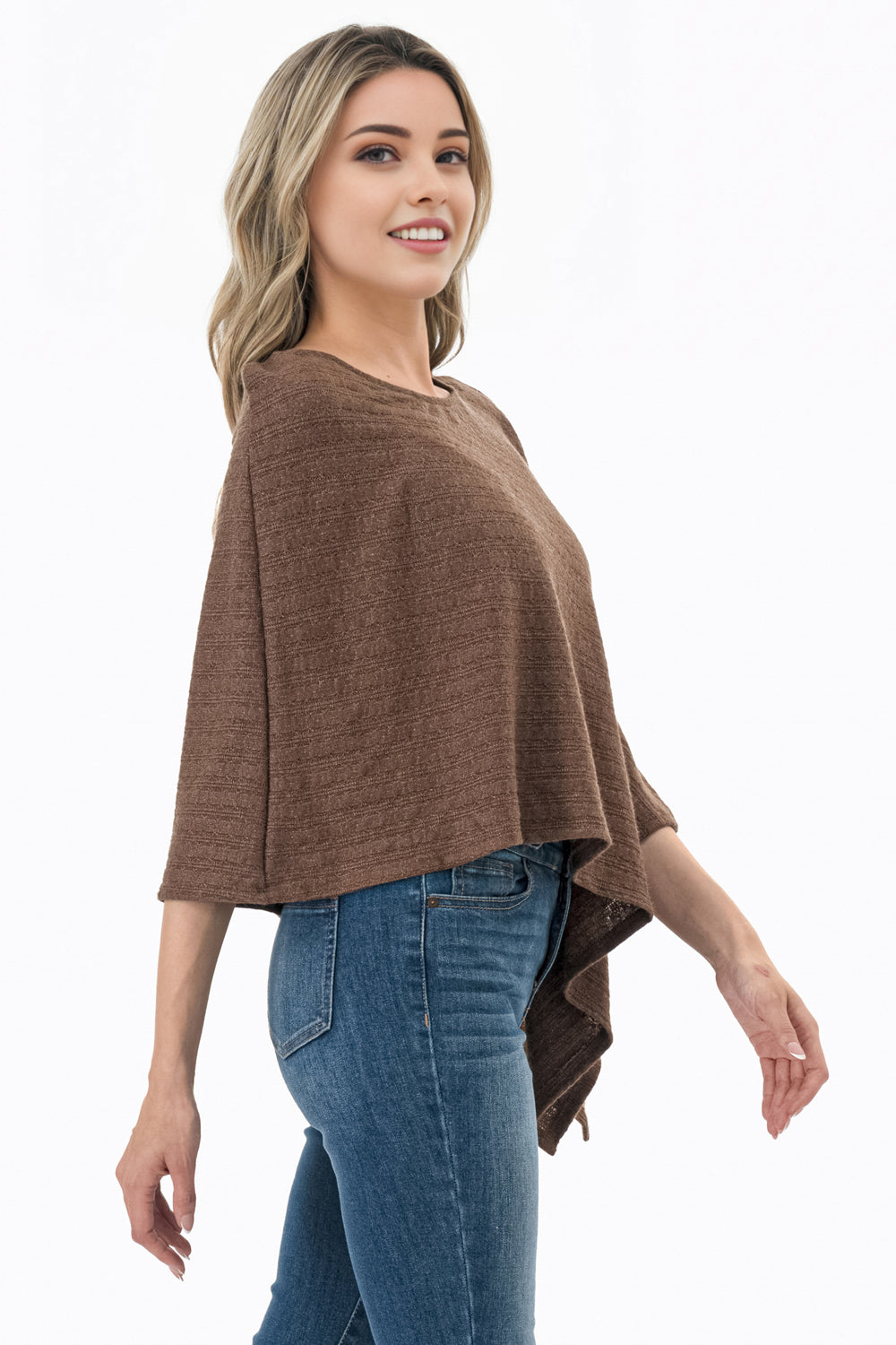 Asymmetrical Knit Poncho Top