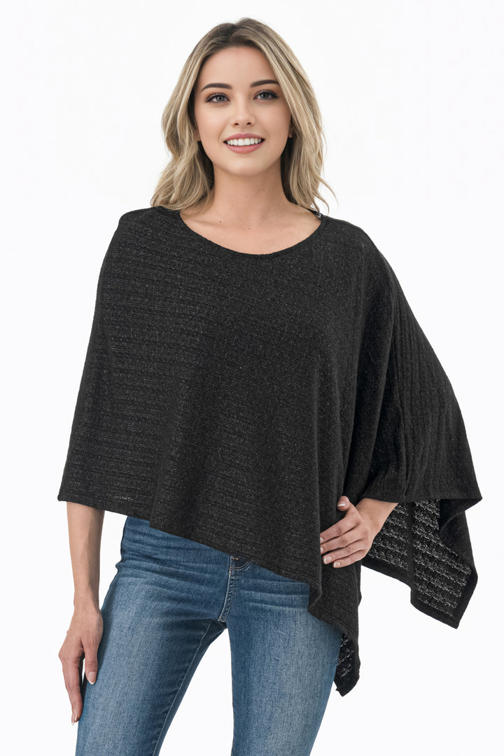 Asymmetrical Knit Poncho Top