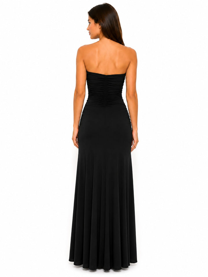 Ruched Strapless Maxi Dress
