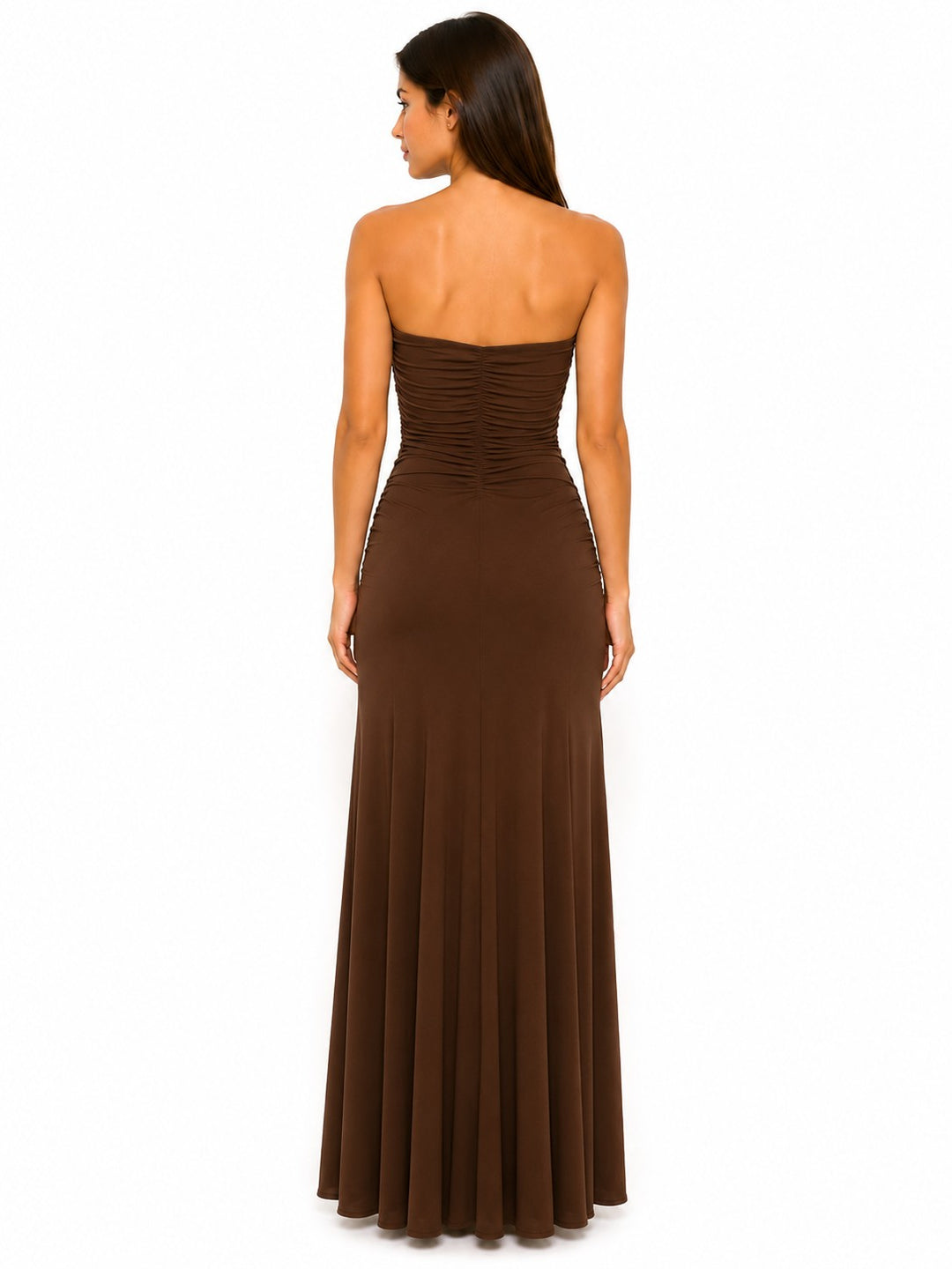 Ruched Strapless Maxi Dress