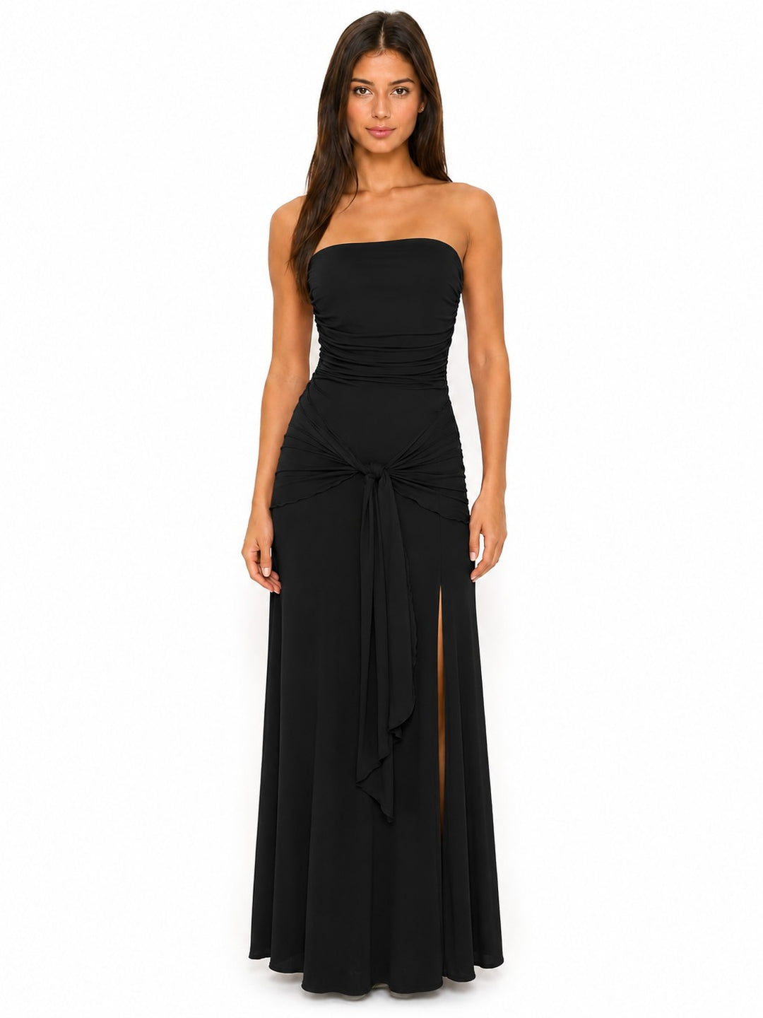 Ruched Strapless Maxi Dress