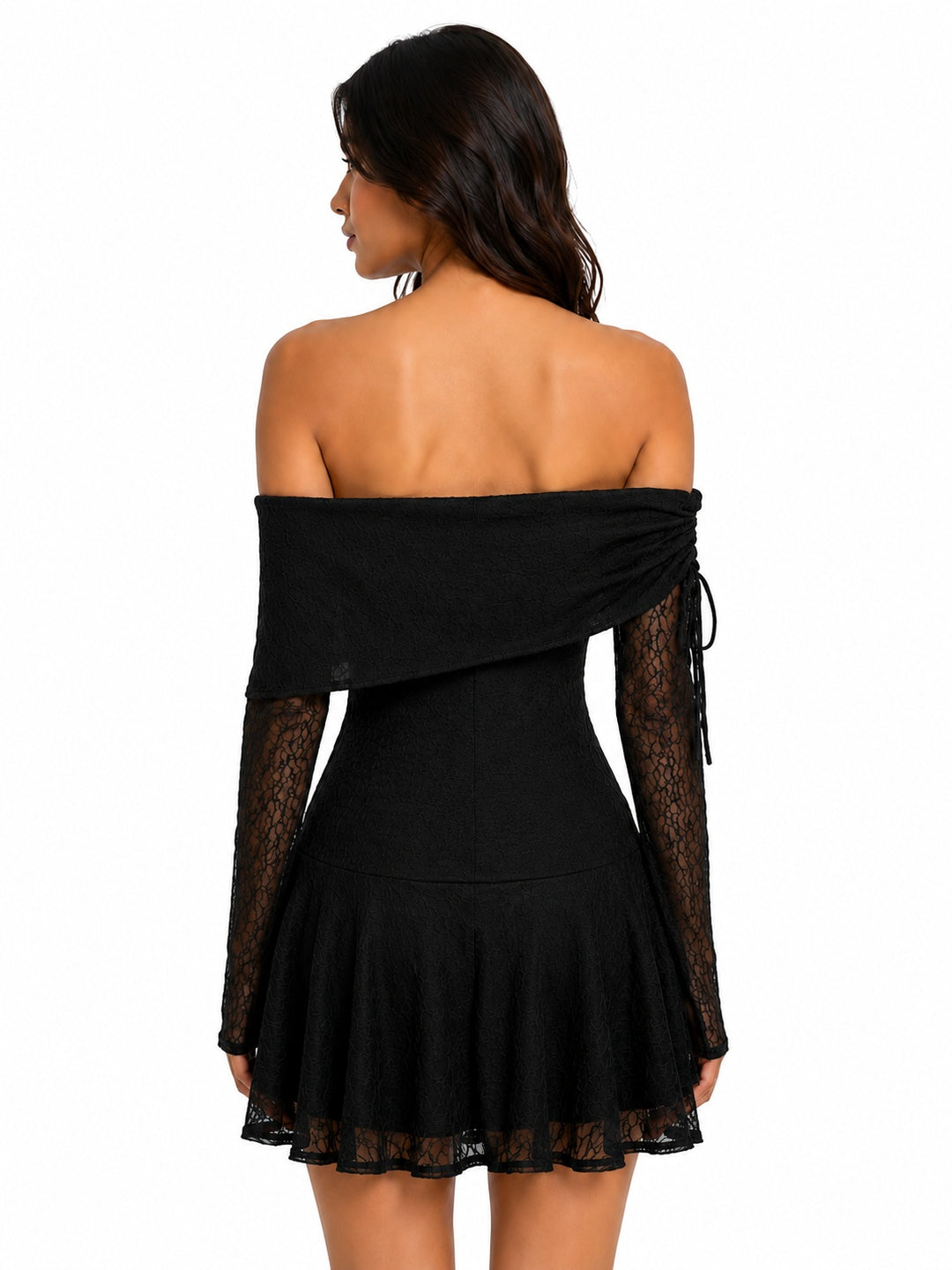 Off Shoulder Lace Mini Dress