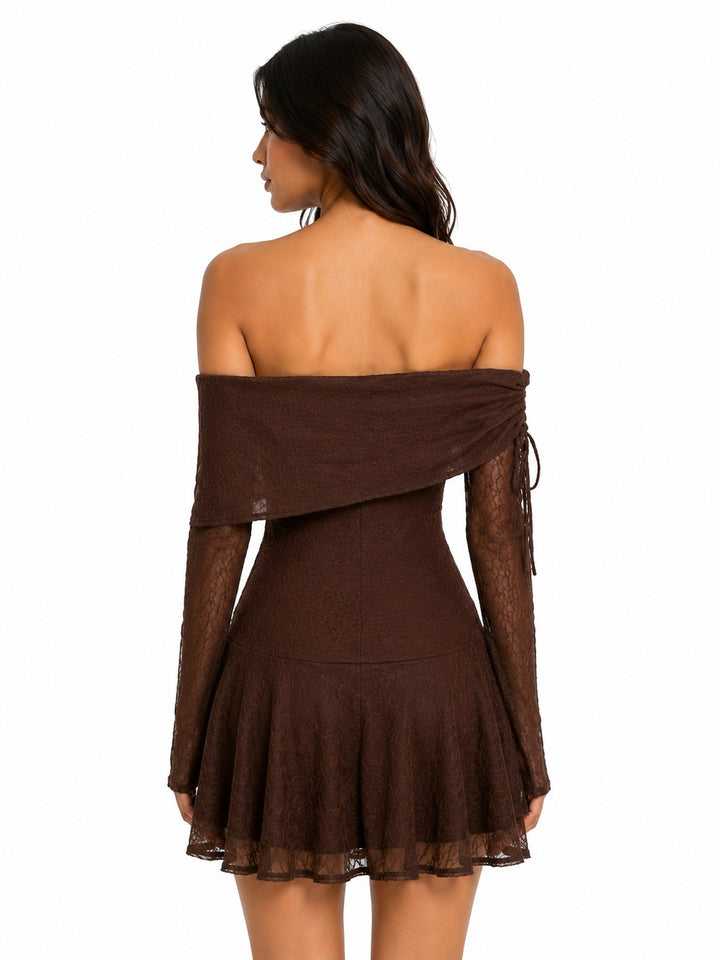 Off Shoulder Lace Mini Dress