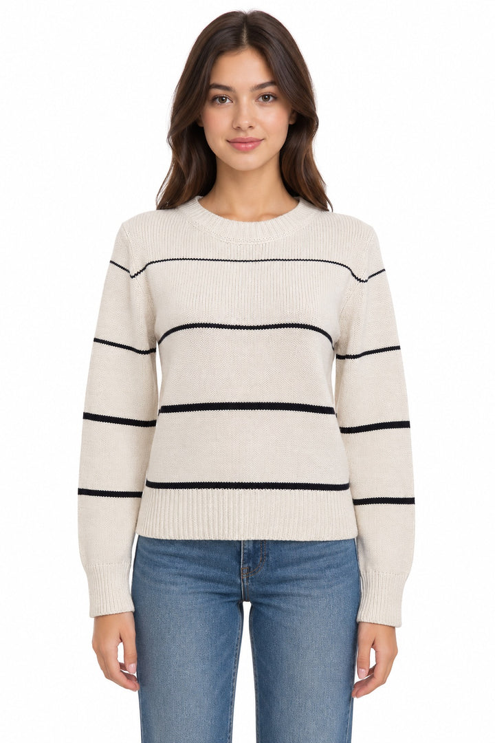 Relax Striped Crew Neck Sweater