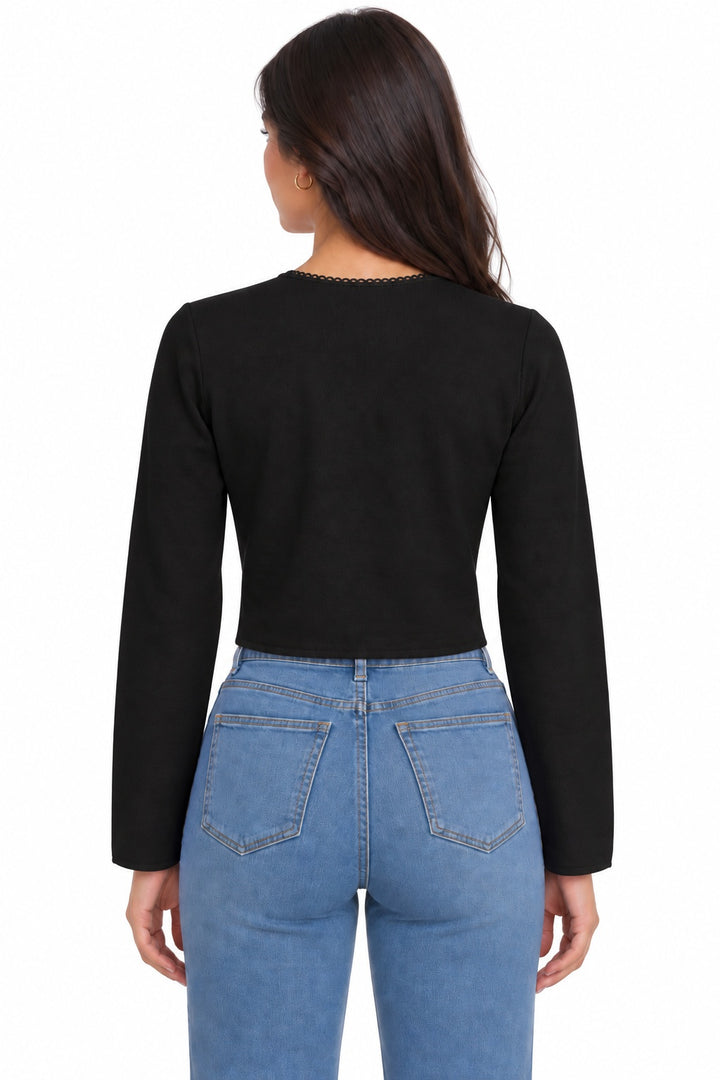 Open-Front Cropped Cardigan