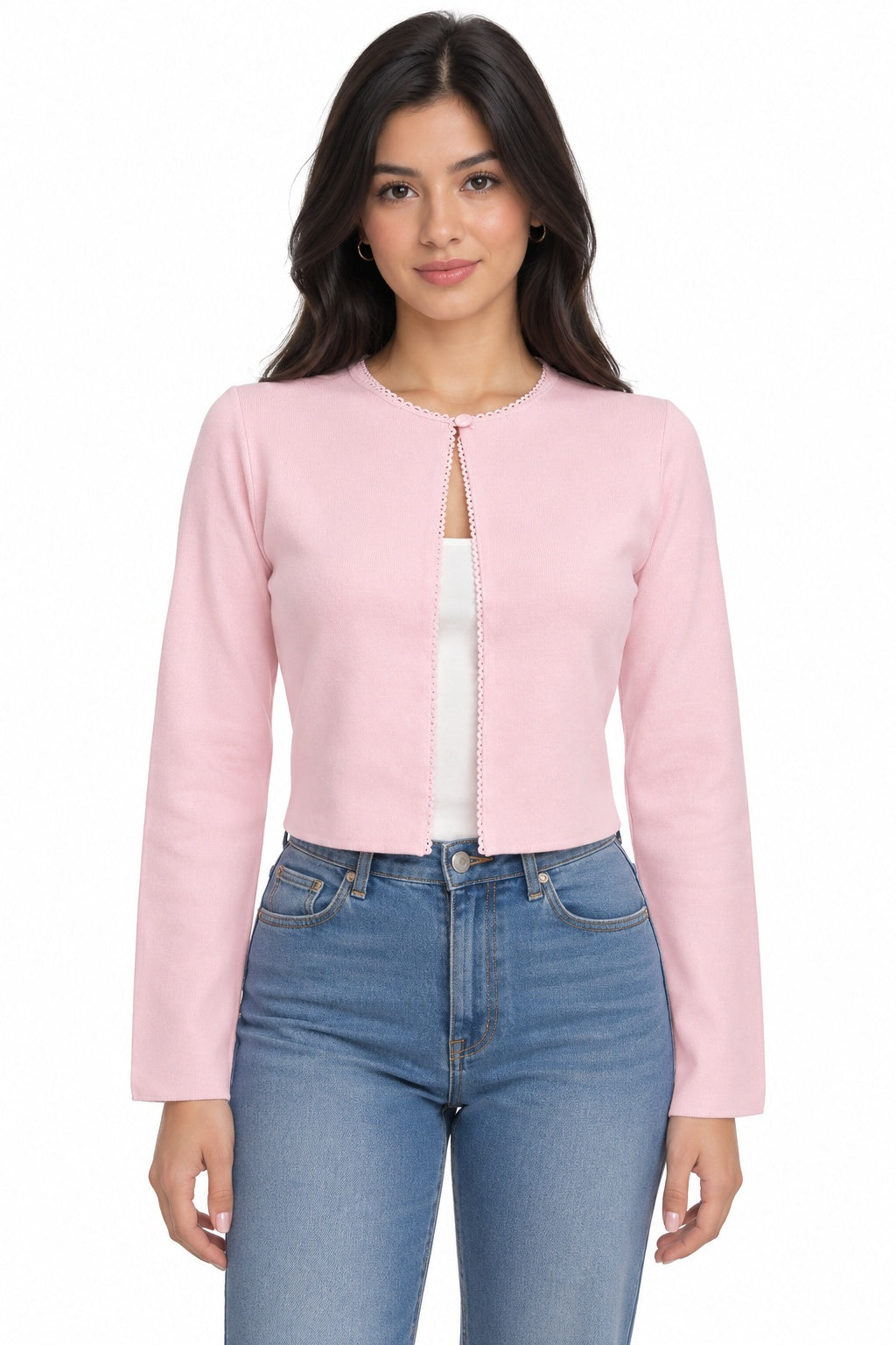 Open-Front Cropped Cardigan